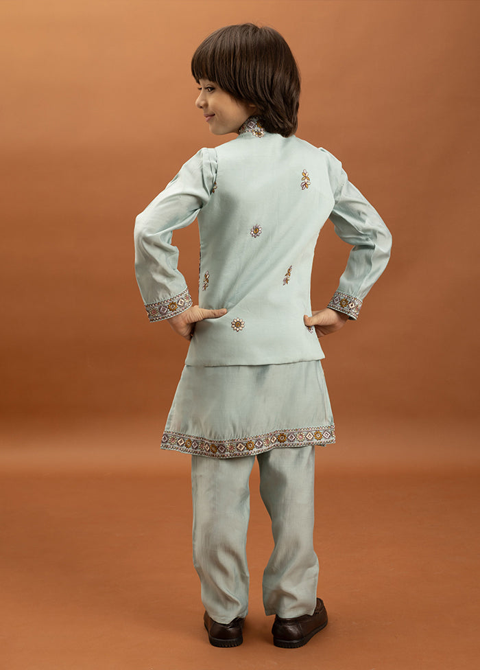 Blue Viscose Kurta & Pajama Set