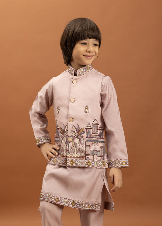 Pink Viscose Kurta & Pajama Set
