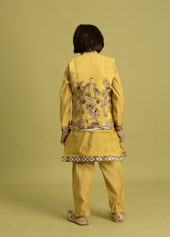 Yellow Viscose Kurta & Pajama Set